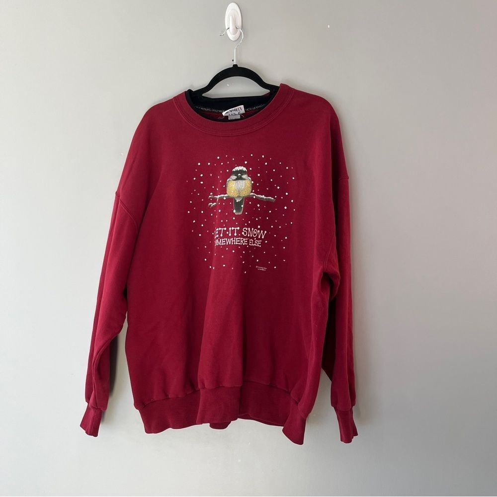 Vintage Grandma Sweater Let It Snow Somewhere Else Funny Winter Size 2X